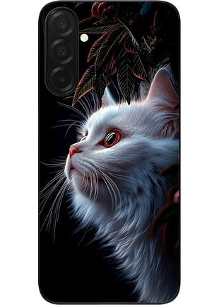 Силиконовый чехол epik для samsung galaxy a57 с изображением ночной белый кот