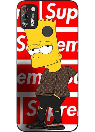 Силиконовый чехол для tecno pop 4 pro с картинкой симпсон