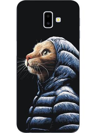 Чехол с картинкой (силикон) для samsung galaxy j6 plus 2018 кот в куртке