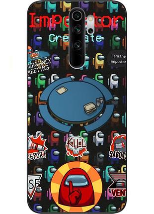 Силиконовый чехол для xiaomi redmi note 8 pro с картинкой among us мошенник