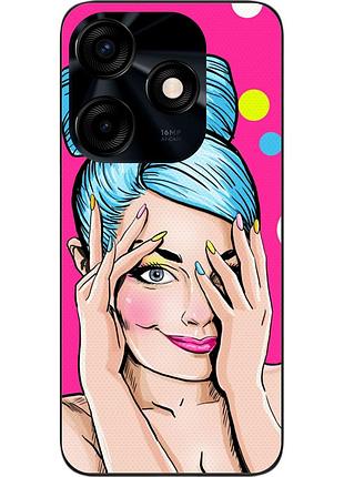 Силіконовий чохол epik для tecno spark 10c (ki5m) з картинкою дівчина поп арт