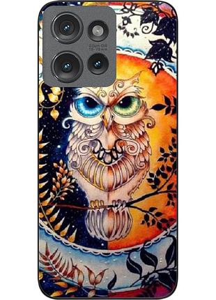 Силиконовый чехол epik для motorola edge 50 с принтом сова