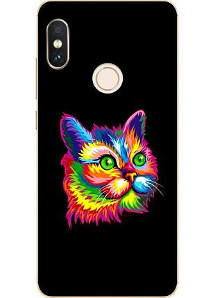 Силиконовый чехол с рисунком для xiaomi redmi note 5 яркий кот
