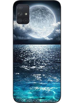 Чехол силиконовый для samsung a71 galaxy a715f с картинкой луна