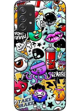 Силиконовый чехол для samsung a72 galaxy a725f с картинкой стикеры