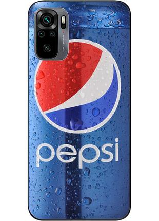 Силиконовый чехол для xiaomi redmi note 10 с картинкой pepsi