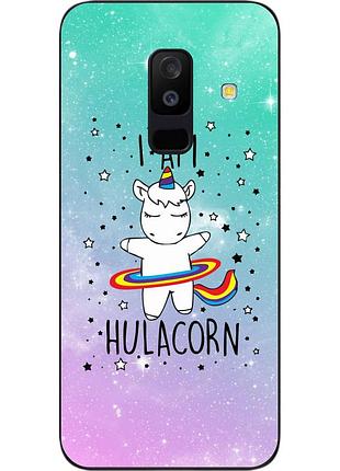 Силиконовый чехол для samsung a6 plus 2018 galaxy a605f с картинкой единорог