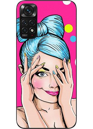 Силиконовый чехол для xiaomi redmi note 11 / note 11s с картинкой девушка поп арт