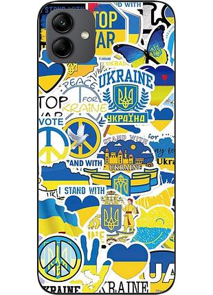 Силиконовый чехол для samsung a04 galaxy a045f с картинкой стикеры украина
