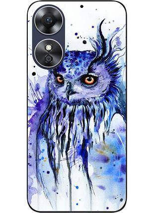 Силіконовий чохол epik для oppo a17 з картинкою сова акварель