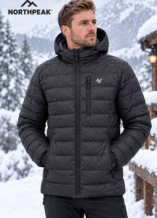 Фирменная мужская  стеганная куртка, пуховик.northpeak