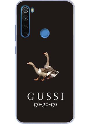 Антибрендовый силіконовий чохол для xiaomi redmi note 8t з картинкою gussi go go