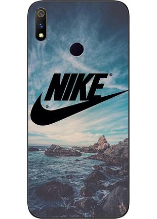 Силіконовий чохол для realme 3 pro з картинкою логотип nike