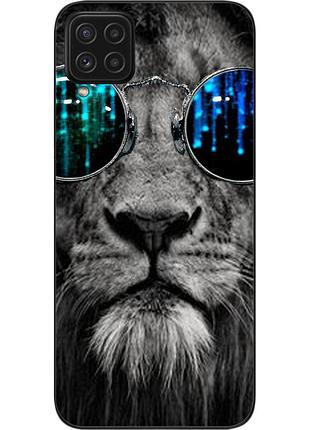 Силиконовый чехол для samsung a22 galaxy a225f с картинкой лев в очках