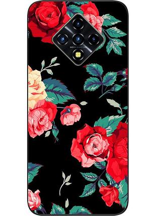 Силиконовый чехол для infinix zero 8 с картинкой красные розы
