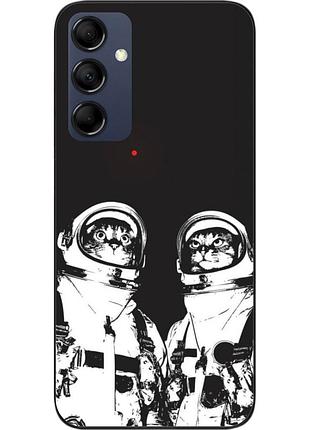 Силиконовый чехол бампер для samsung galaxy m14 5g с картинкой космонавты коты