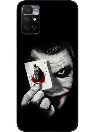 Силиконовый чехол для xiaomi redmi 10 с картинкой джокер с картой