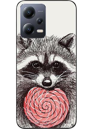 Силиконовый чехол для xiaomi redmi note 12 5g с картинкой енот