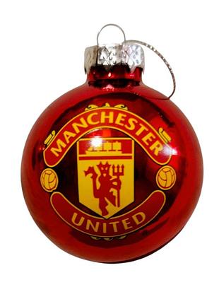 Футбольная, ёлочная игрушка-шар с эмблемой fc manchester united