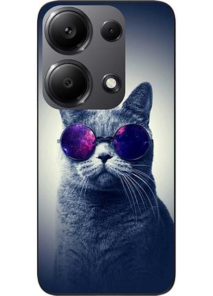 Силиконовый чехол epik для xiaomi redmi note 13 pro 4g с картинкой серый кот