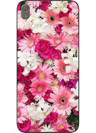Чехол силиконовый для sony xperia xa с картинкой цветы
