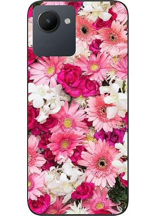 Силиконовый чехол бампер epik для realme c30s с картинкой нежные цветы