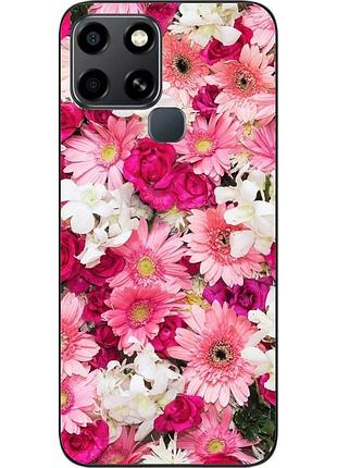 Силиконовый чехол бампер epik для infinix smart 6 с картинкой нежные цветы