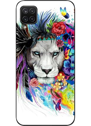 Силиконовый чехол для samsung a12 galaxy a125f с картинкой лев