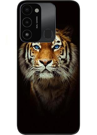 Силиконовый чехол для tecno spark 8c с картинкой тигр