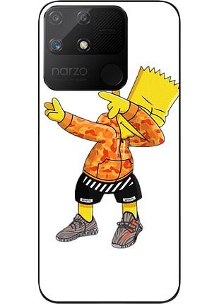 Силиконовый чехол epik для realme narzo 50a с картинкой барт симсон