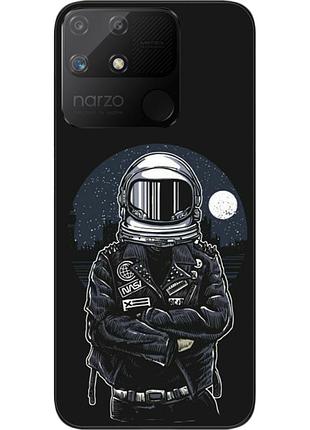 Силиконовый чехол бампер epik для realme narzo 50a с картинкой космонавт и луна