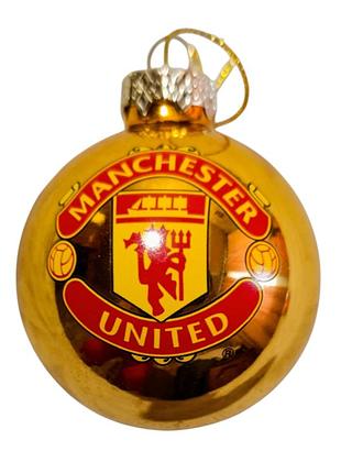 Футбольная, ёлочная игрушка-шар с эмблемой fc manchester united