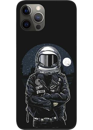 Силіконовий чохол для iphone 12 pro з картинкою космонавт і місяць