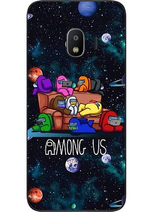 Силиконовый чехол для samsung j2 2018 galaxy j250 с картинкой among us команда