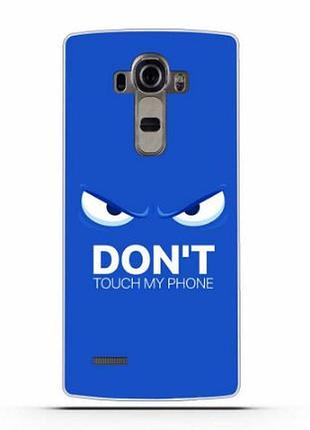 Силиконовый чехол бампер для lg g4 h818 с картинкой don't touch