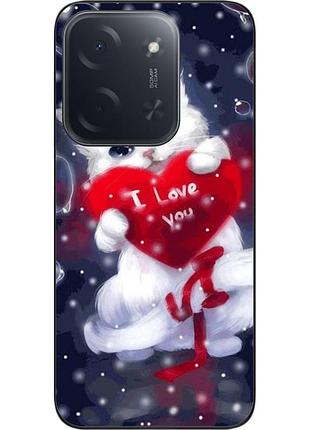 Силиконовый чехол epik для xiaomi poco c85 с принтом котик с сердцем