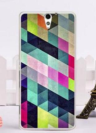 Силіконовий чохол бампер для sony xperia c5 / e5533 з картинкою ромби