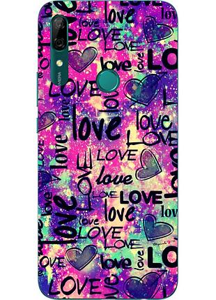 Силиконовый чехол для huawei p smart z с картинкой love