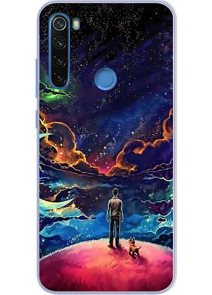 Чехол силиконовый для xiaomi redmi note 8 с картинкой вселенная