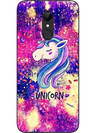 Силіконовий чохол бампер для xiaomi redmi 5 з картинкою красивий єдиноріг