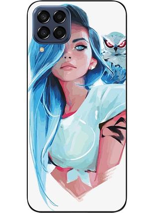 Силиконовый чехол для samsung galaxy m33 5g с картинкой девушка с совой