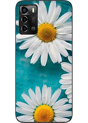 Силиконовый чехол для zte blade a72 с картинкой ромашки