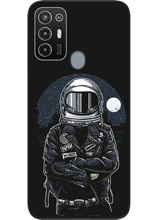 Силиконовый чехол бампер для zte blade a52 с картинкой космонавт и луна