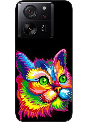Силиконовый чехол epik для xiaomi 13t с картинкой яркий кот