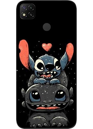 Силіконовий чохол бампер epik для xiaomi redmi 9c з картинкою беззубик і стіч
