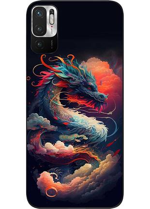Силіконовий чохол бампер epik для xiaomi redmi note 10 5g з картинкою дракон у хмарах