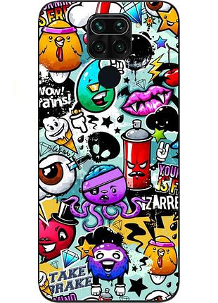 Силиконовый чехол для xiaomi redmi note 9 с картинкой стикеры