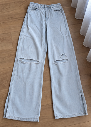 Джинсы рваные палаццо на 11-12 лет