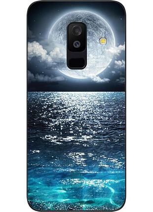 Чехол силиконовый для samsung a6 plus 2018 galaxy a605f с картинкой луна