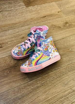 Дитячі високі кеди для дівчинки lelli kelly unicorn mid р.32, устілка 20,5см. стопа 19-19,5см.